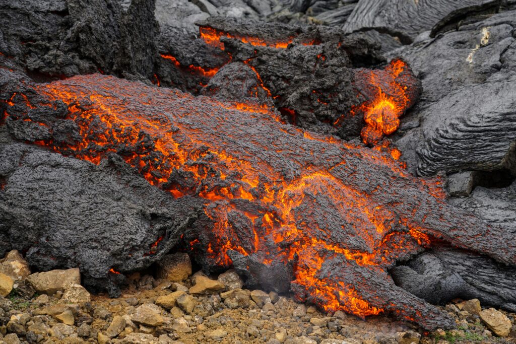 Hot volcanic environment representing extreme insect habitats.
