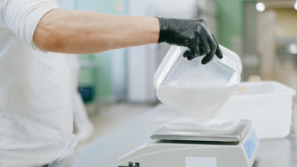 Gloved Precision in Ingredient Measurement
