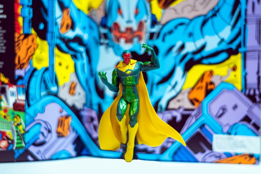 Yellowjacket in yellow-black armored suit with energy-based stingers