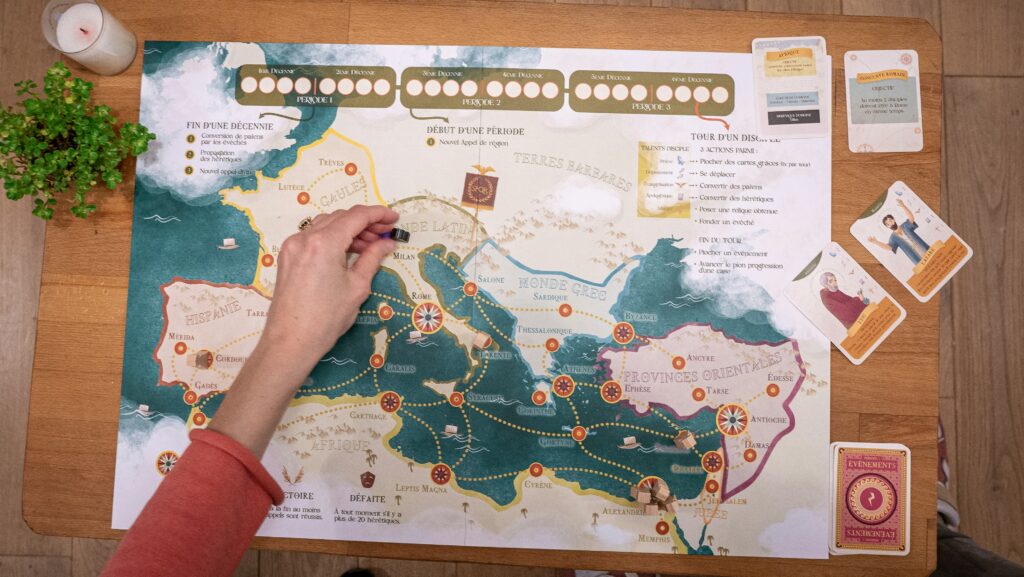 Scientist analyzing data with a board showing maps and invasive species diagrams
