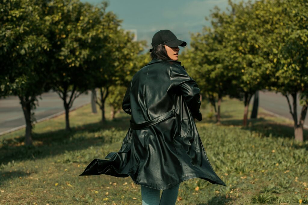 Black Widow in black tactical suit with a red spider emblem
