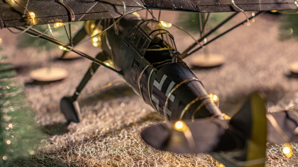 Futuristic concept of robotic insects swarming in a coordinated formation