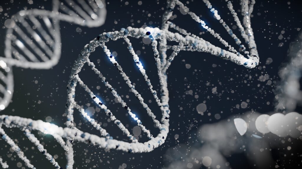 A close-up of a structure of a gene